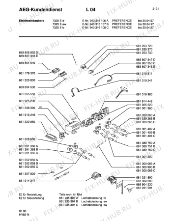 Взрыв-схема плиты (духовки) Aeg 7325E-W - Схема узла Section6